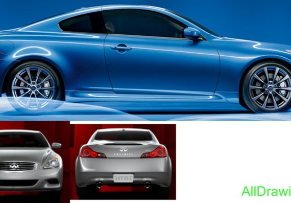 Infiniti G37 Coupe (2009) (Infiniti G37 of Coupet (2009)) are drawings of the car